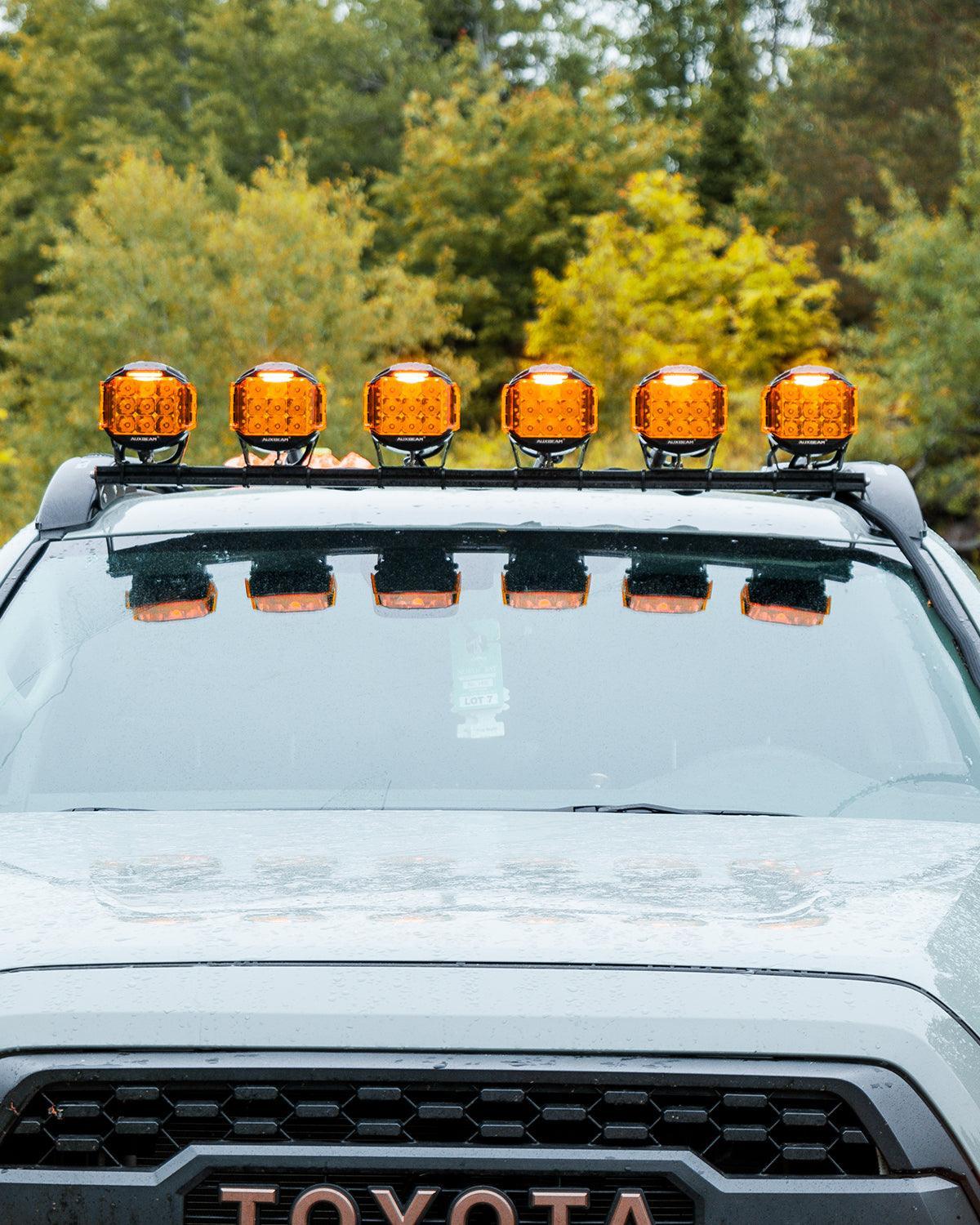 Auxbeam V-MAX Series 5" 168W Round Side-Shooter LED Pods — Amber DRL
