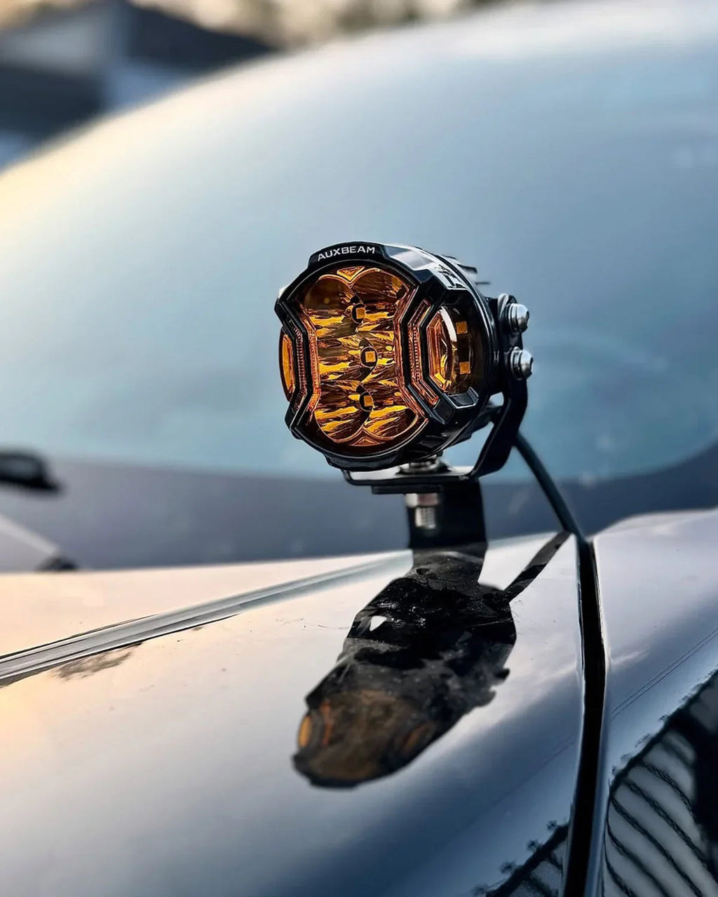 Auxbeam V-ULTRA Series 3" 108W Side-Shooter LED Pods — Amber + Amber DRL
