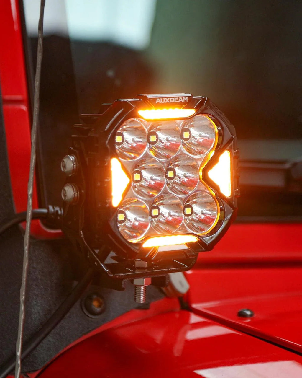Auxbeam CUBE-Z Series 4" LED Pod Lights — White DRL + Amber Turn Signal