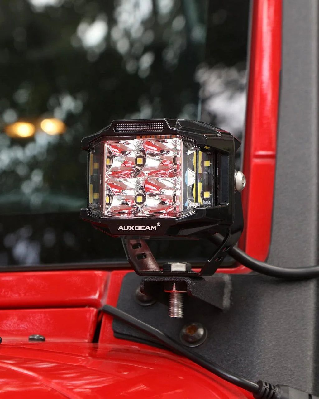 Auxbeam V-MAX Series 4" 92W Square Side-Shooter LED Pods — Amber DRL
