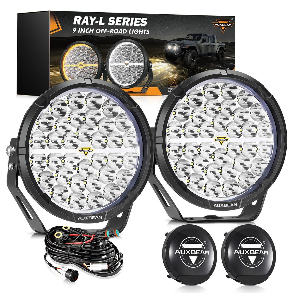 Auxbeam RAY-L Series 9" 318W Dual-DRL Offroad LED Driving Lights (Pair)