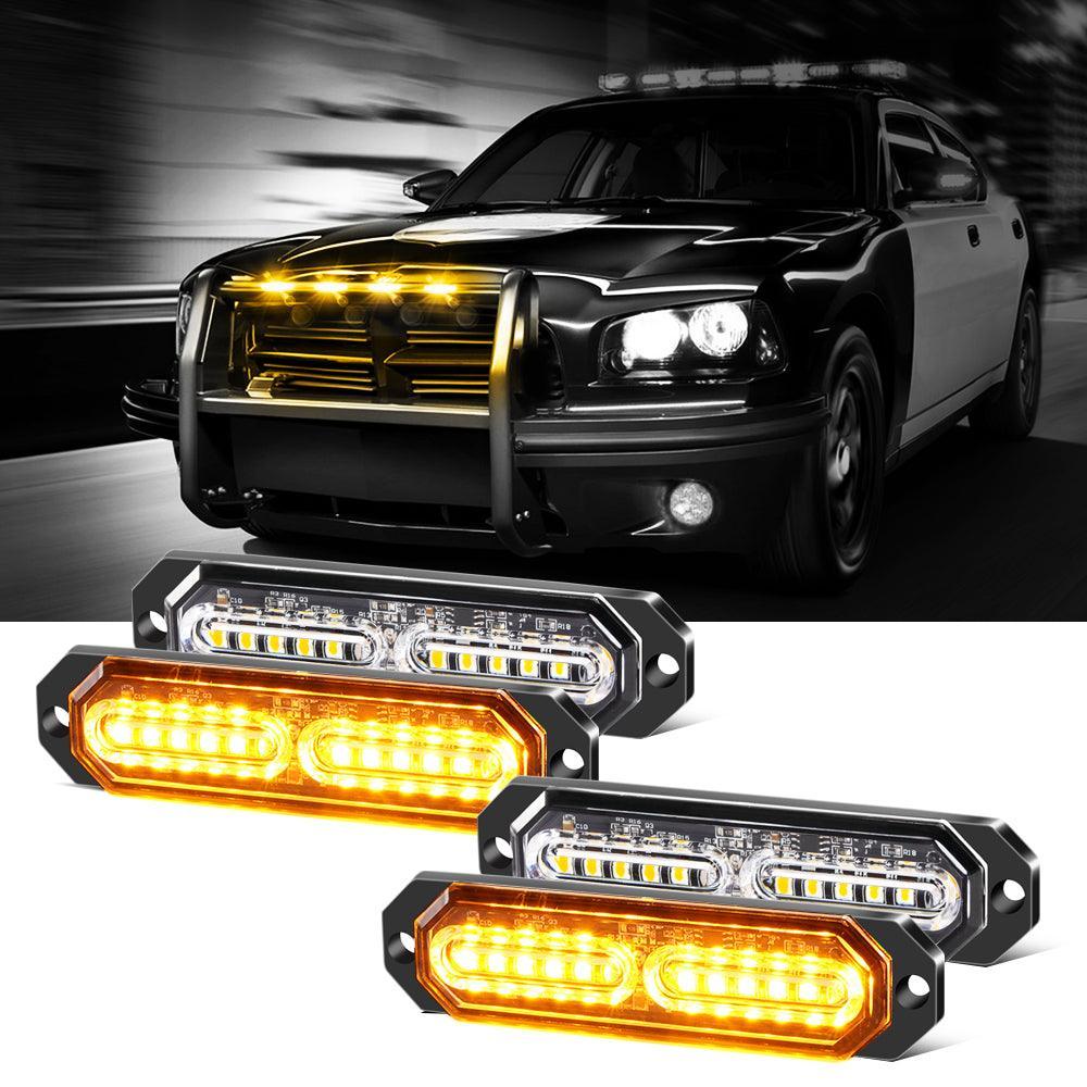 Auxbeam 12-LED Emergency Grill Strobe Light 4-Pack Surface Mount
