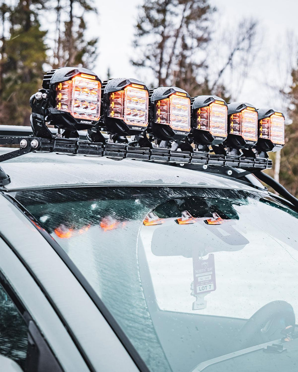 Auxbeam V-MAX Series 4" 92W Square Side-Shooter LED Pods — Amber DRL