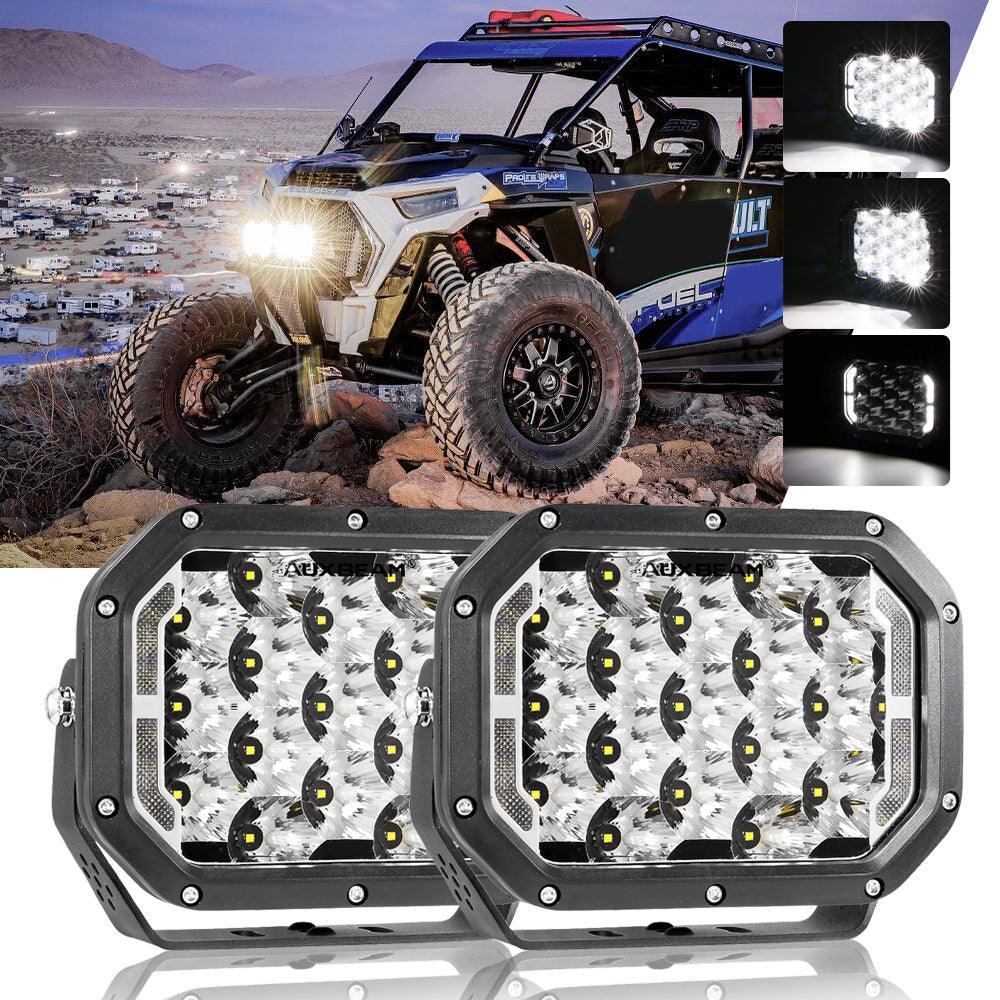 Auxbeam 7x5 inch rectangle white spot driving lights