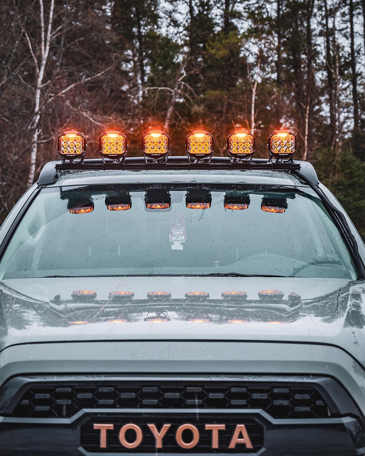 Auxbeam V-MAX Series 4" 92W Square Side-Shooter LED Pods — Amber DRL