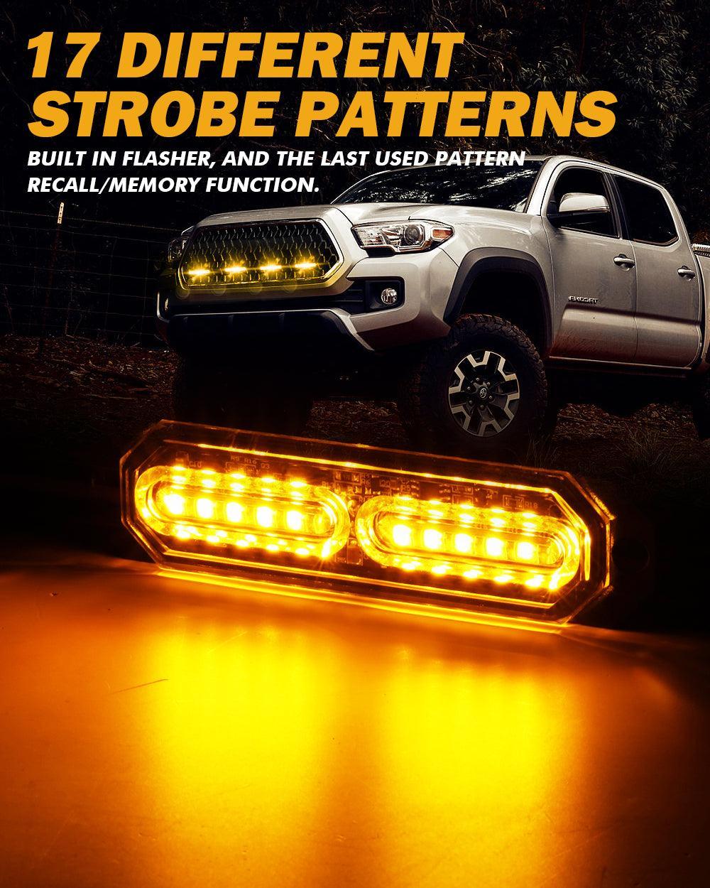 Auxbeam 12-LED strobe 17 flash patterns