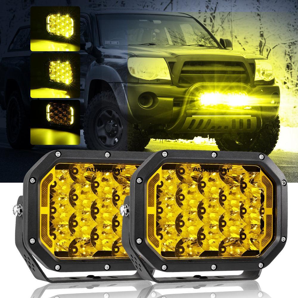 Auxbeam 7x5 inch rectangle amber spot driving lights