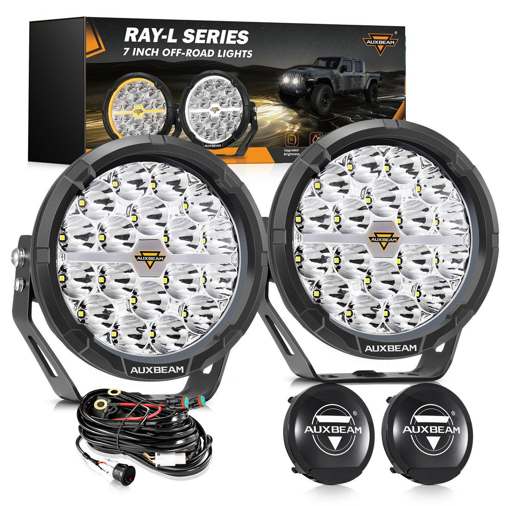 Auxbeam RAY-L Series 7" 240W Dual-DRL Offroad LED Driving Lights (Pair)