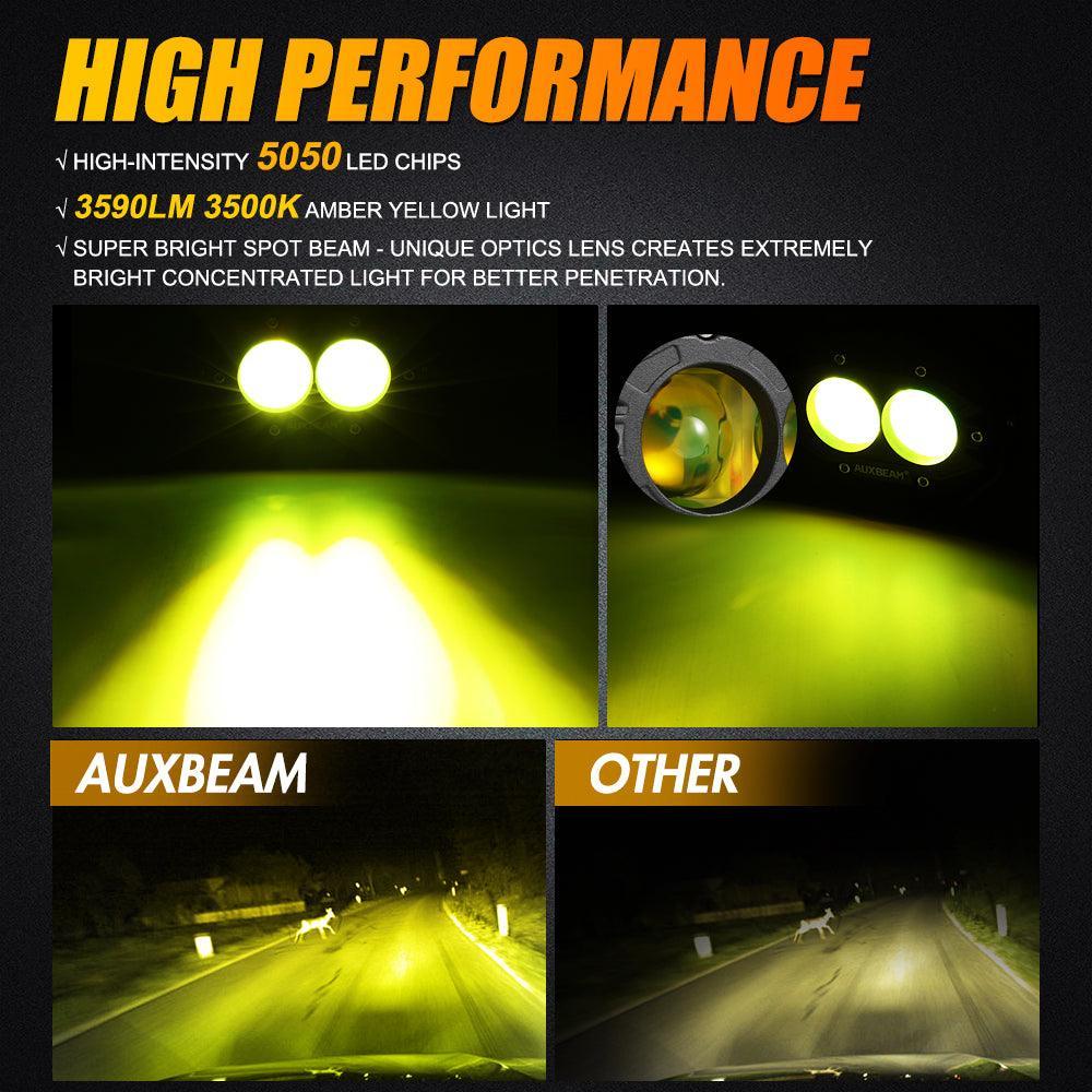 Auxbeam R4 Series 4" 60W Amber Spot LED Pods