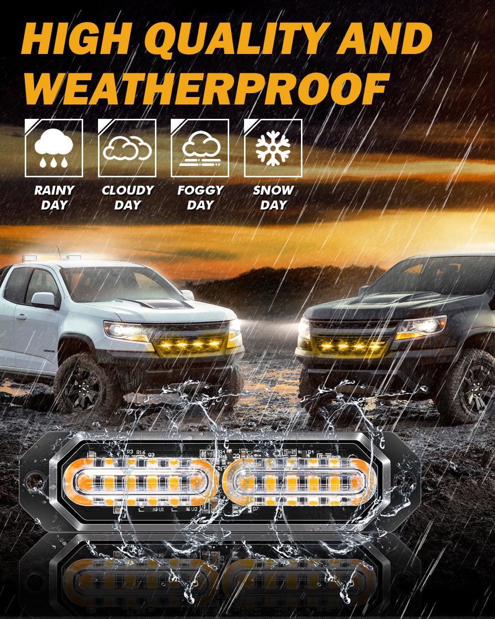 Auxbeam 12-LED strobe IP67 waterproof aluminum housing