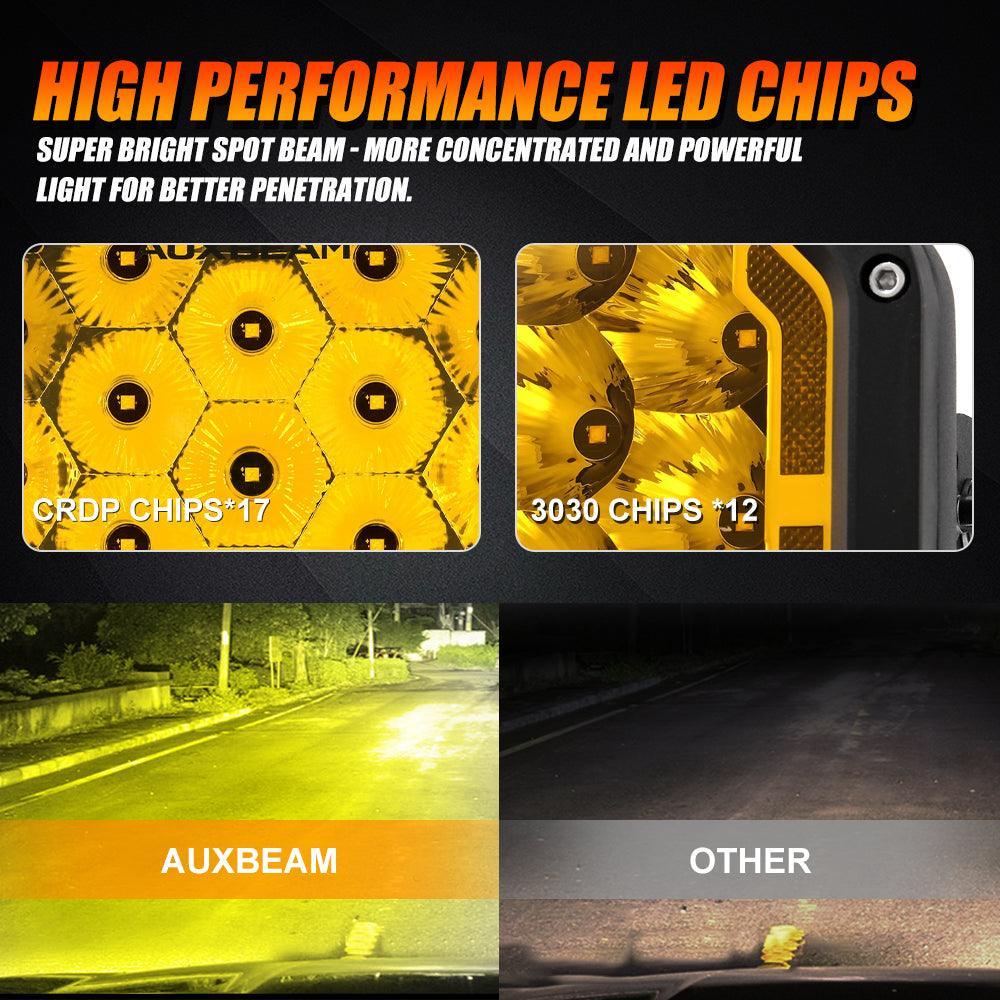 Auxbeam 7x5" Rectangle Amber Spot LED Driving Lights (Pair)