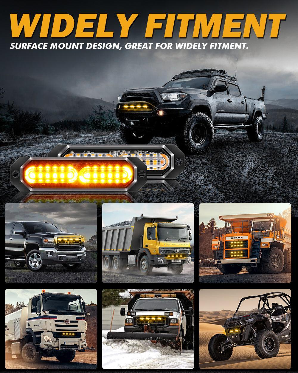 Auxbeam 12-LED strobe universal fitment surface mount