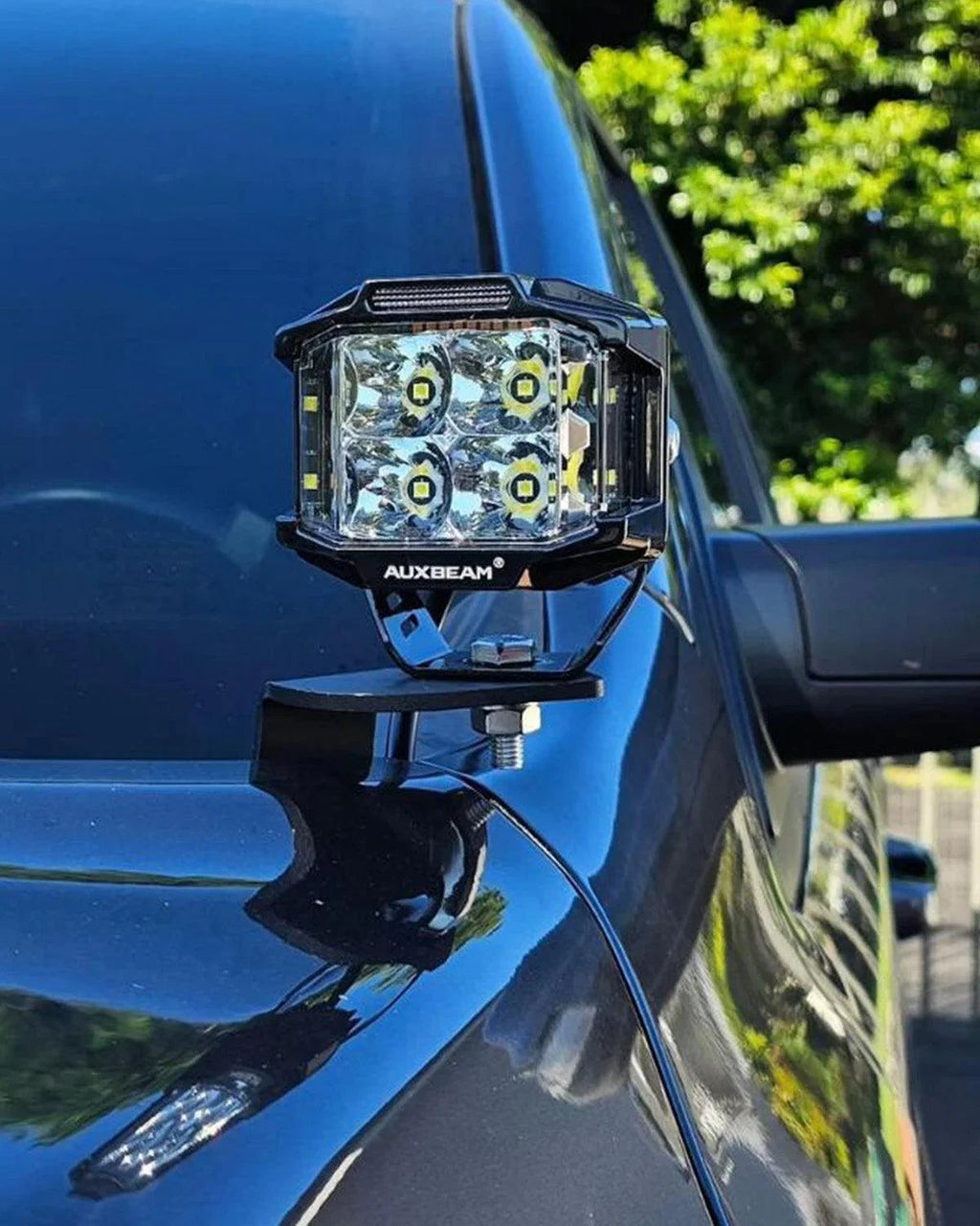 Auxbeam V-MAX Series 4" 92W Round Side-Shooter LED Pods — Amber DRL
