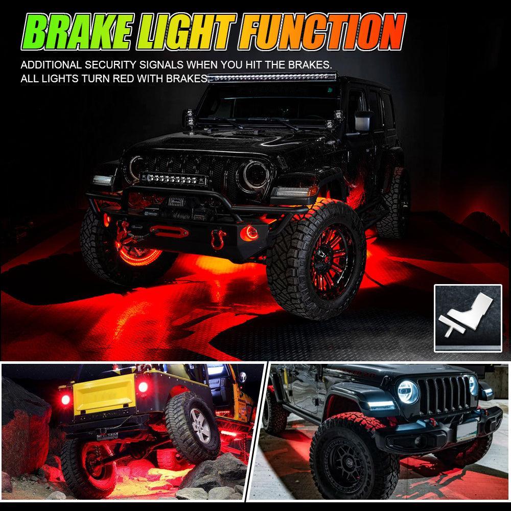 Auxbeam underglow brake light function