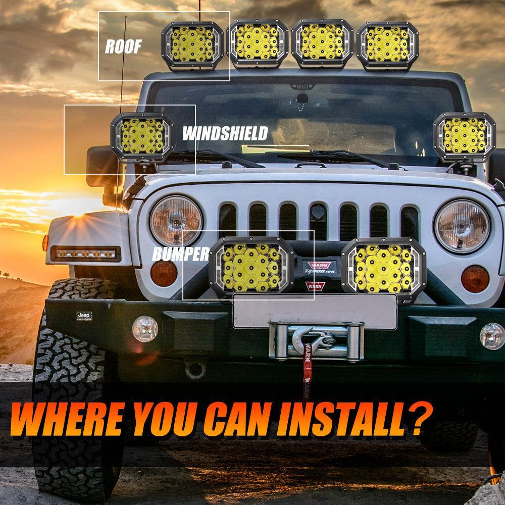 Auxbeam 7x5" Rectangle White Spot LED Driving Lights (Pair)