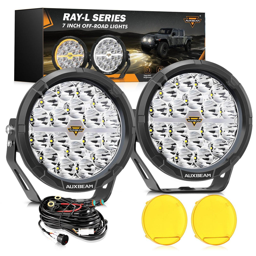 Auxbeam RAY-L Series 7" 240W Dual-DRL Offroad LED Driving Lights (Pair)