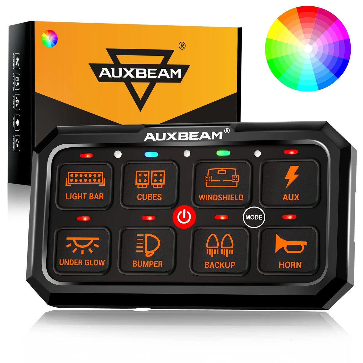 Auxbeam RGB Series 8-Gang XL LED Switch Panel