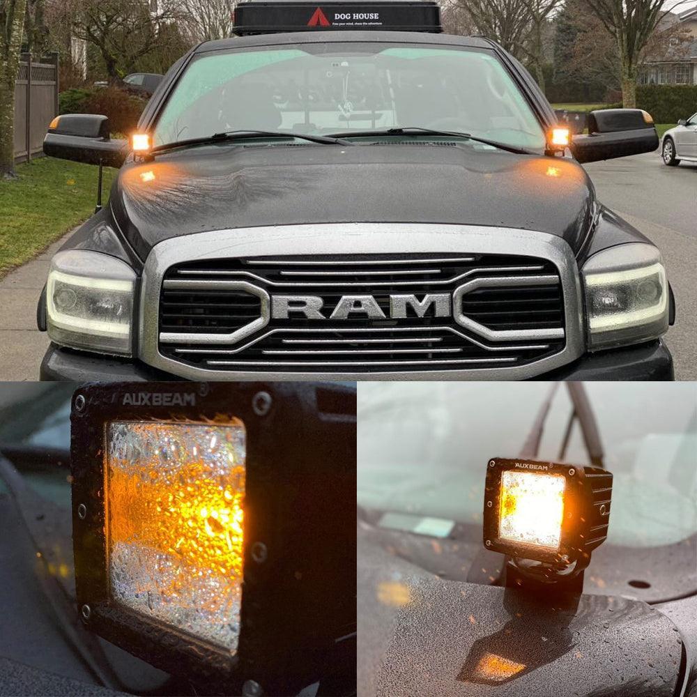 Auxbeam 3" 72W 6-Mode White & Amber Square LED Pods (Pair)