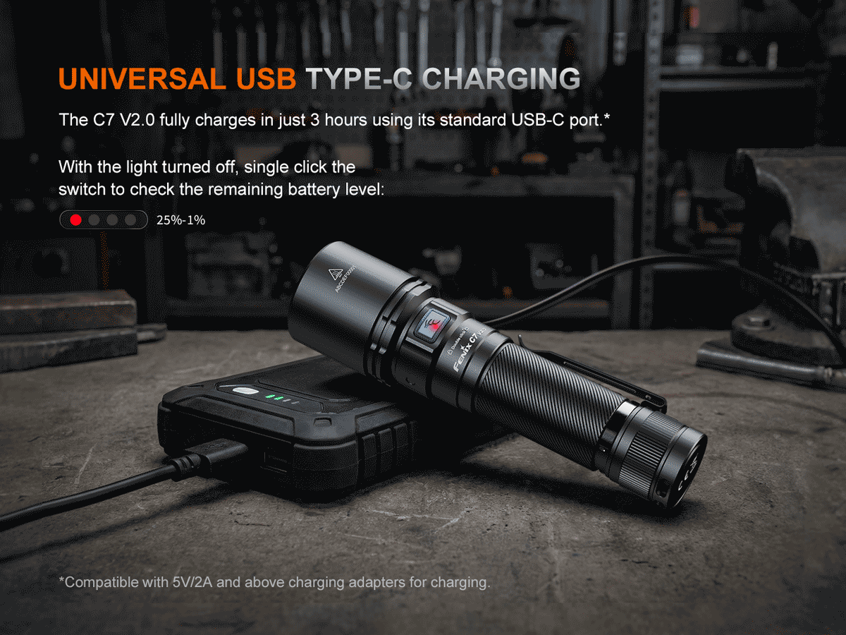 Fenix C7 V2.0 Rechargeable Flashlight
