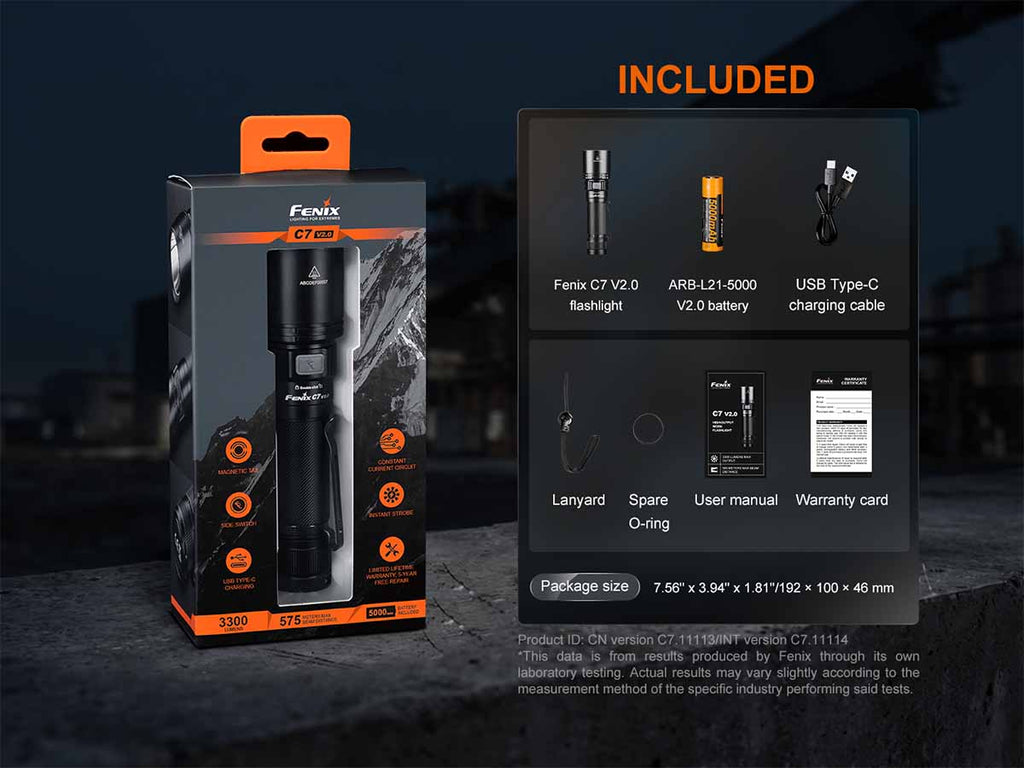 Fenix C7 V2.0 Rechargeable Flashlight