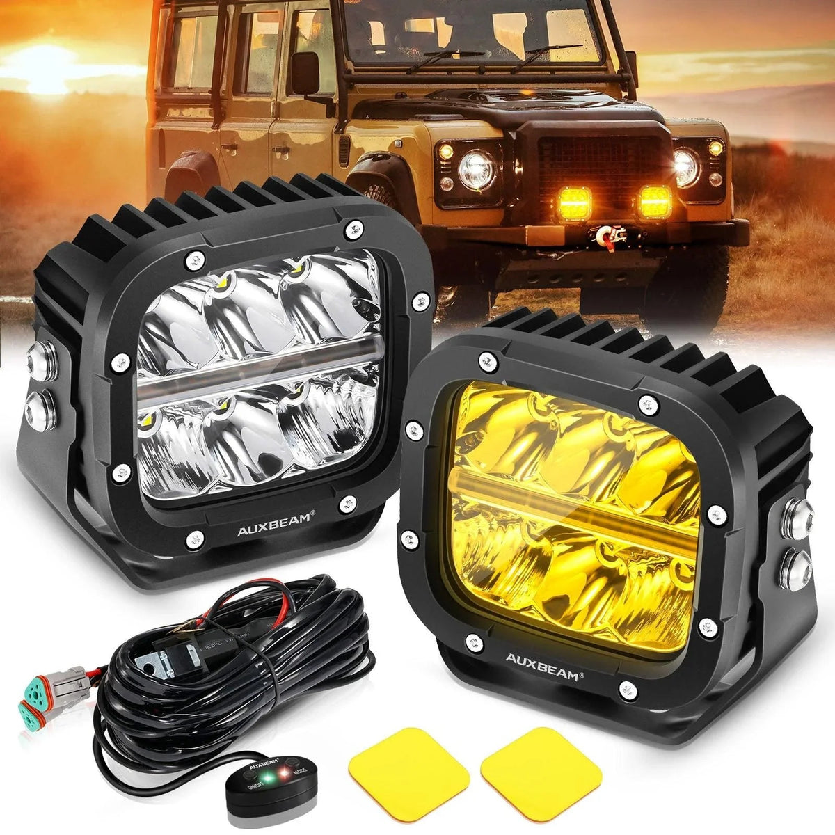 Auxbeam XP-ULTRA 5 inch 132W white amber combo pods amber DRL