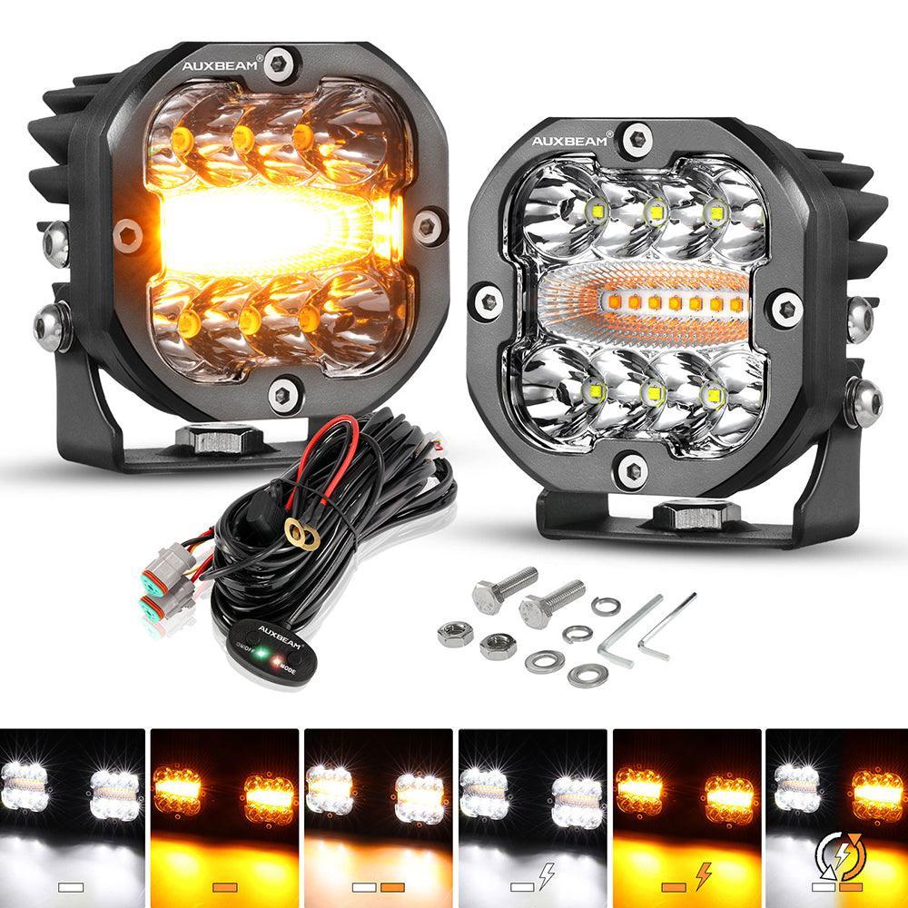 Auxbeam XP-ULTRA 3 inch 6-mode white amber flashing pods