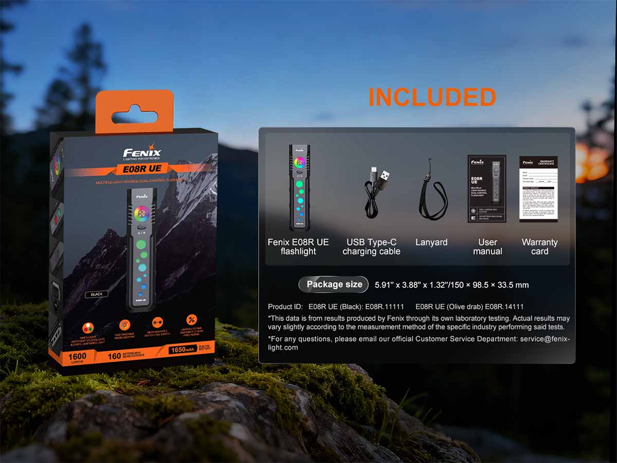 Fenix E08R UE Flat Flashlight