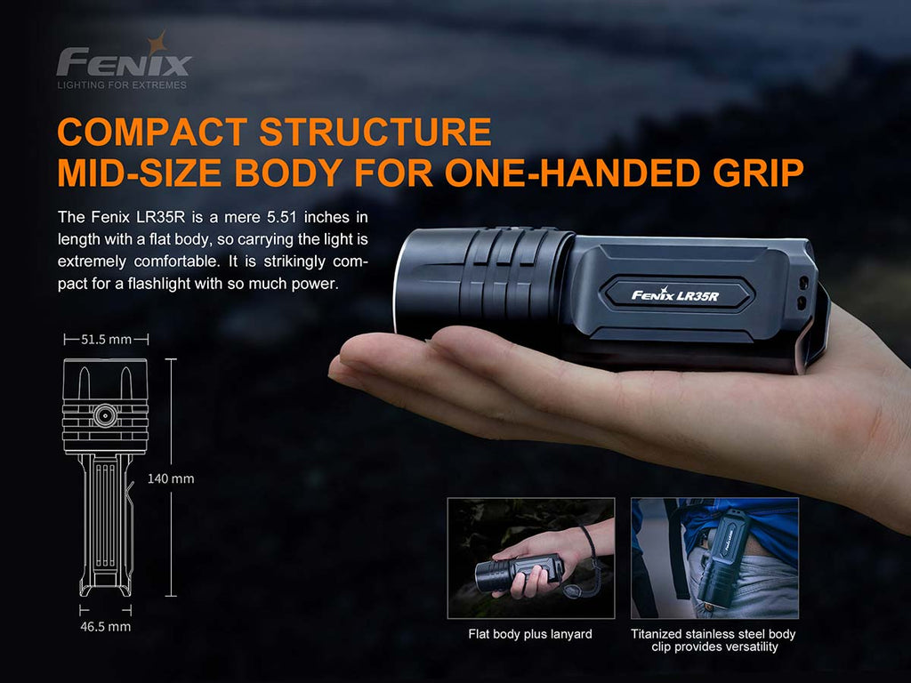 Fenix LR35R Rechargeable Flashlight - 10000 Lumens