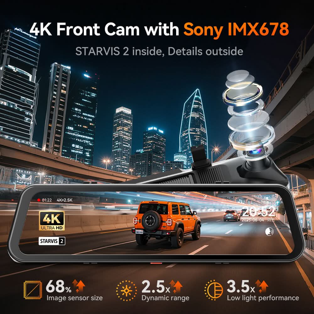 WOLFBOX G900Pro mirror dash camera installed