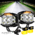 Auxbeam V-MAX 4 inch square side-shooter pods amber DRL