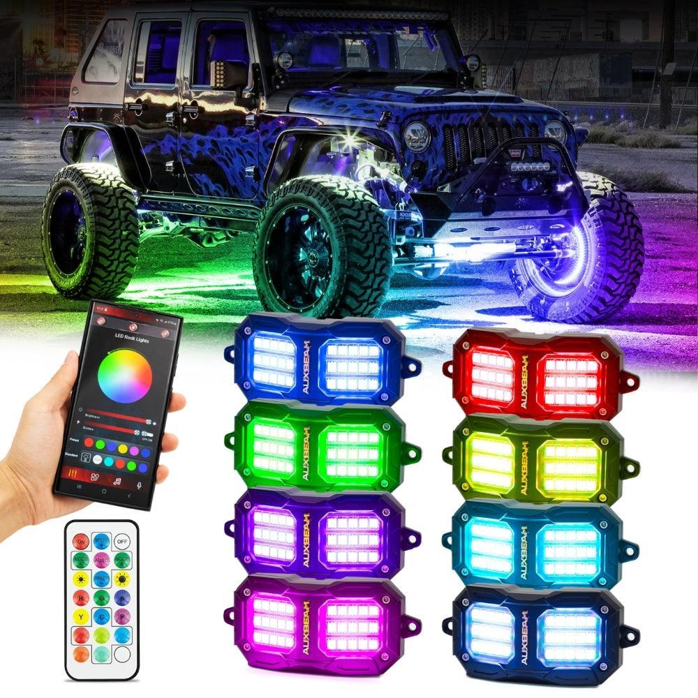 Auxbeam RGB LED rock lights kit