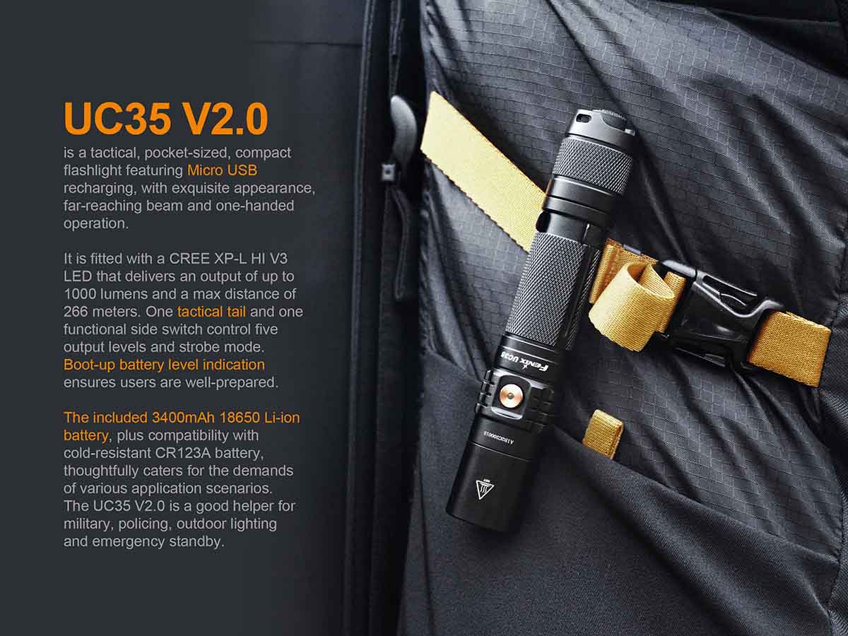 Fenix UC35 V2.0 USB Rechargeable Flashlight