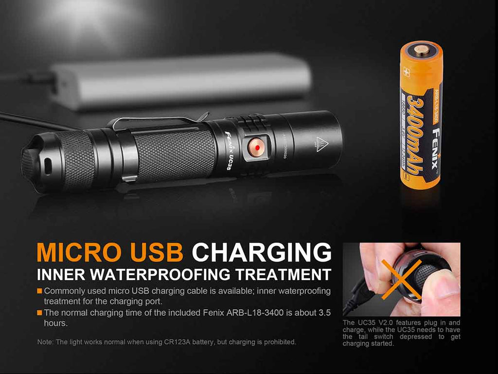 Fenix UC35 V2.0 USB Rechargeable Flashlight