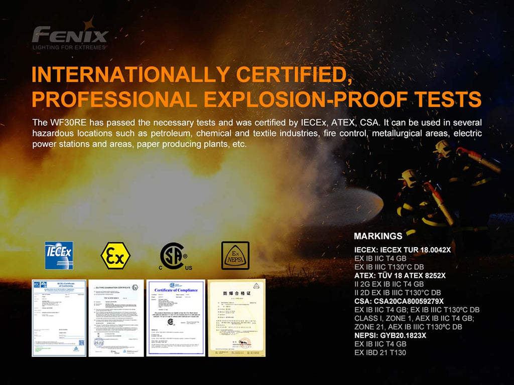 Fenix WF30RE Intrinsically Safe Flashlight
