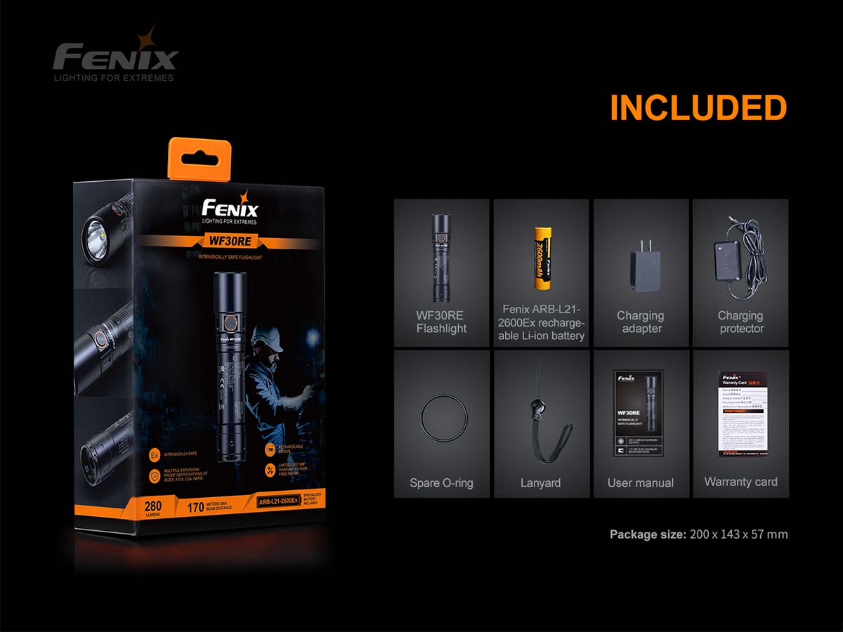 Fenix WF30RE Intrinsically Safe Flashlight