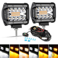 Auxbeam 4 inch 6-mode white amber LED pods