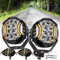 Auxbeam V-ULTRA 5 inch white side-shooter pods with amber DRL