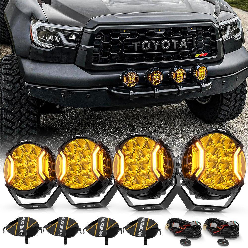 Auxbeam V-ULTRA Series 5" 172W Side-Shooter LED Pods — Amber + Amber DRL