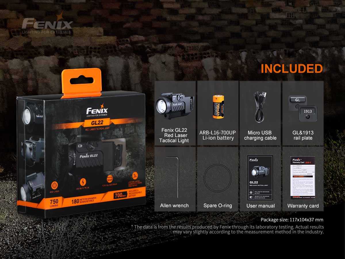 Fenix GL22 Tactical Weapon Light with Red Laser Sight