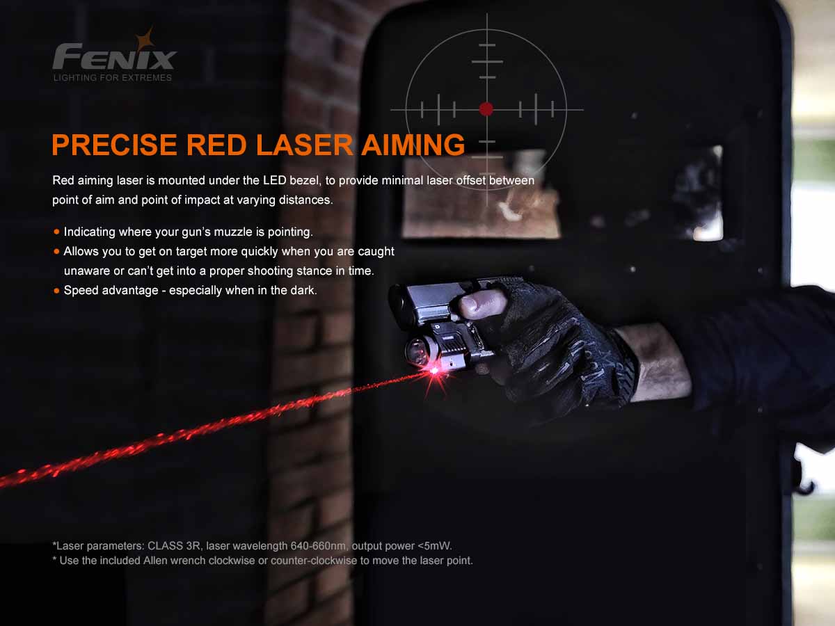 Fenix GL22 Tactical Weapon Light with Red Laser Sight