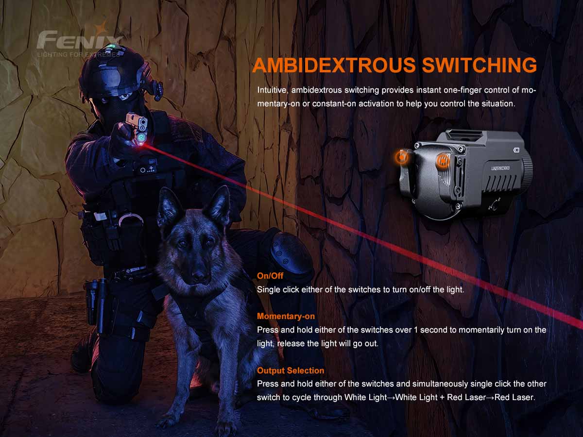 Fenix GL22 Tactical Weapon Light with Red Laser Sight