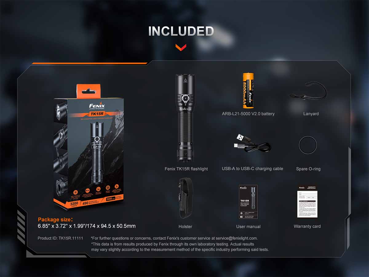 Fenix TK15R Rechargeable Tac Flashlight
