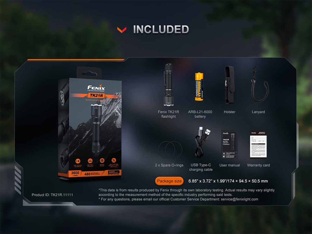 Fenix TK21R Rechargeable Tac Flashlight