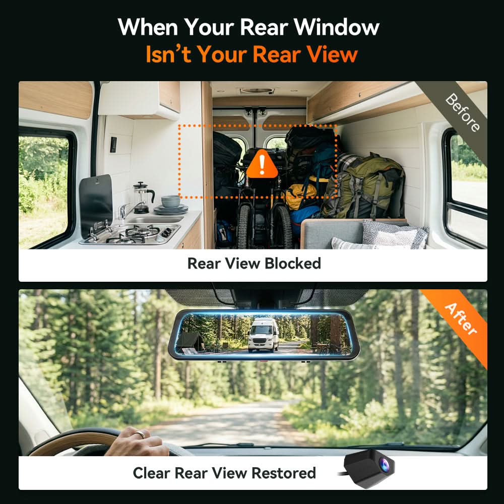WOLFBOX G900Pro clear unobstructed rear view